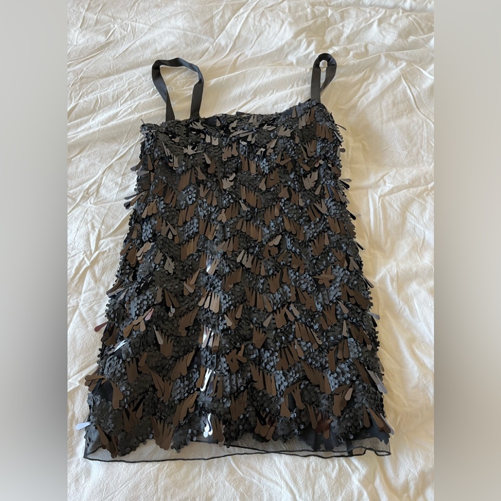 Black Sequin Mini Dress
